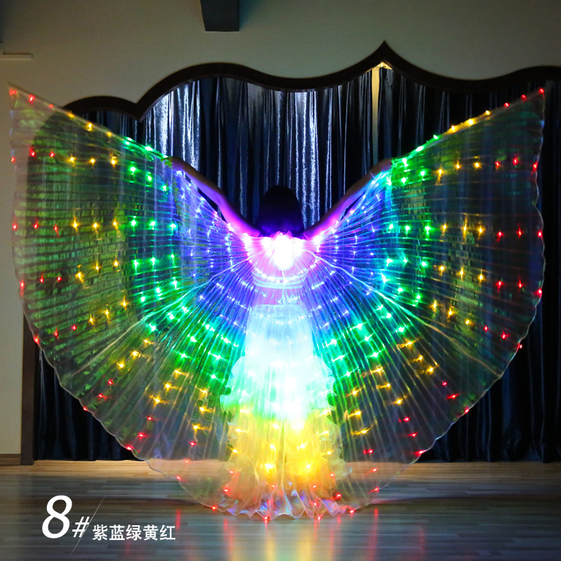 Light up 300 Leds Belly Dance Isis Wing For Ladies With Telescopic Stick